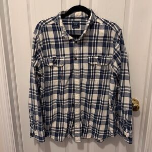 Men's Blue and White Plaid shirt